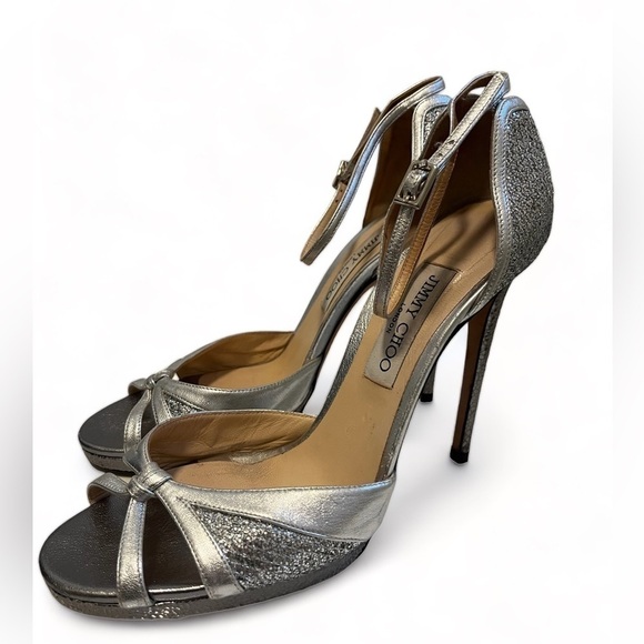 Jimmy CHOO Talia 2 Silver Stiletto heal size 10.5
